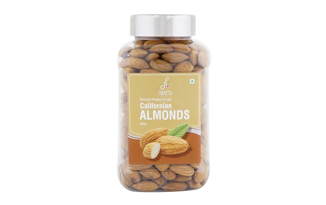 Flyberry Gourmet Californian Almonds    Plastic Jar  250 grams